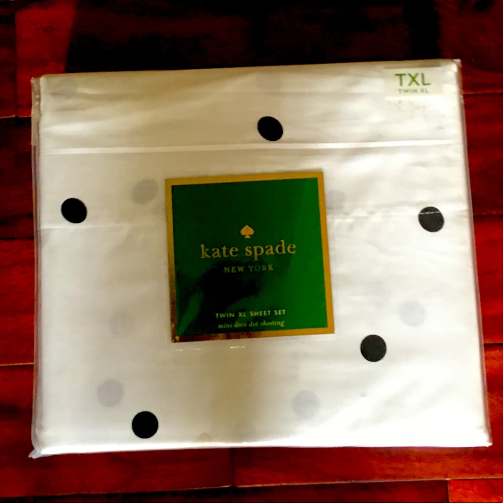 Polka-dotted twin XL sheet set from Kate spade